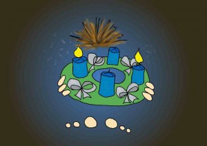 Die zweite Kerze brennt, 2.Advent,Adventskranz