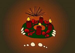 adventskranz, 4 kerzen, 4.advent,lustig,keerlchen